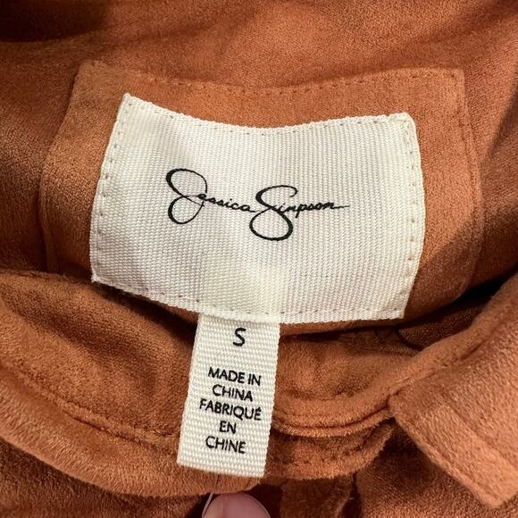 Jessica Simpson Button Front Brown Suede Dress - Picture 5 of 12